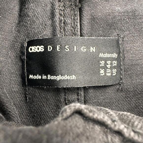 Asos Denim Overalls Maternity Size 12 Black (40x30) Wide Leg Baggy Comfy NWT - Picture 6 of 8
